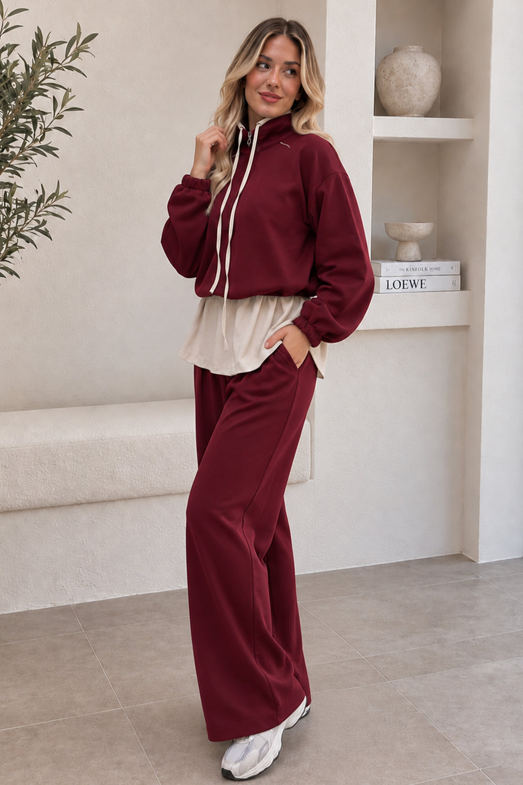 BNG Women Garnili Spor İkili Takım A808 Bordo - Madera