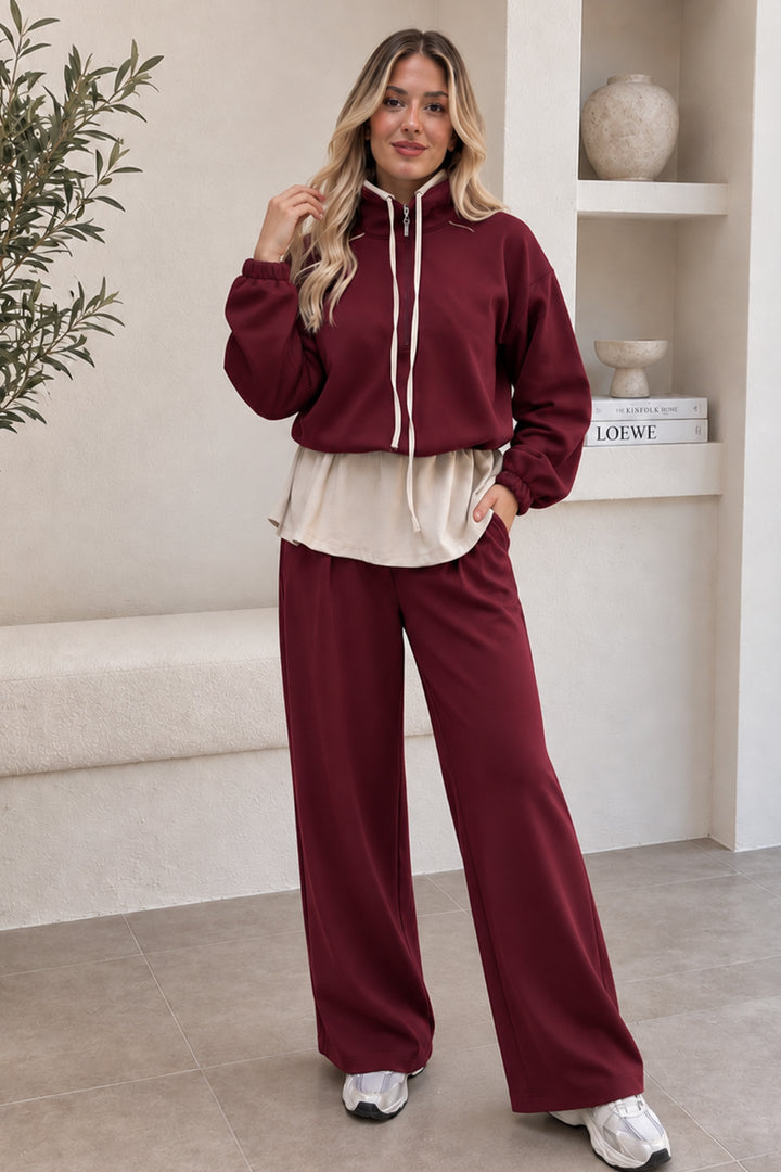 BNG Women Garnili Spor İkili Takım A808 Bordo - Madera