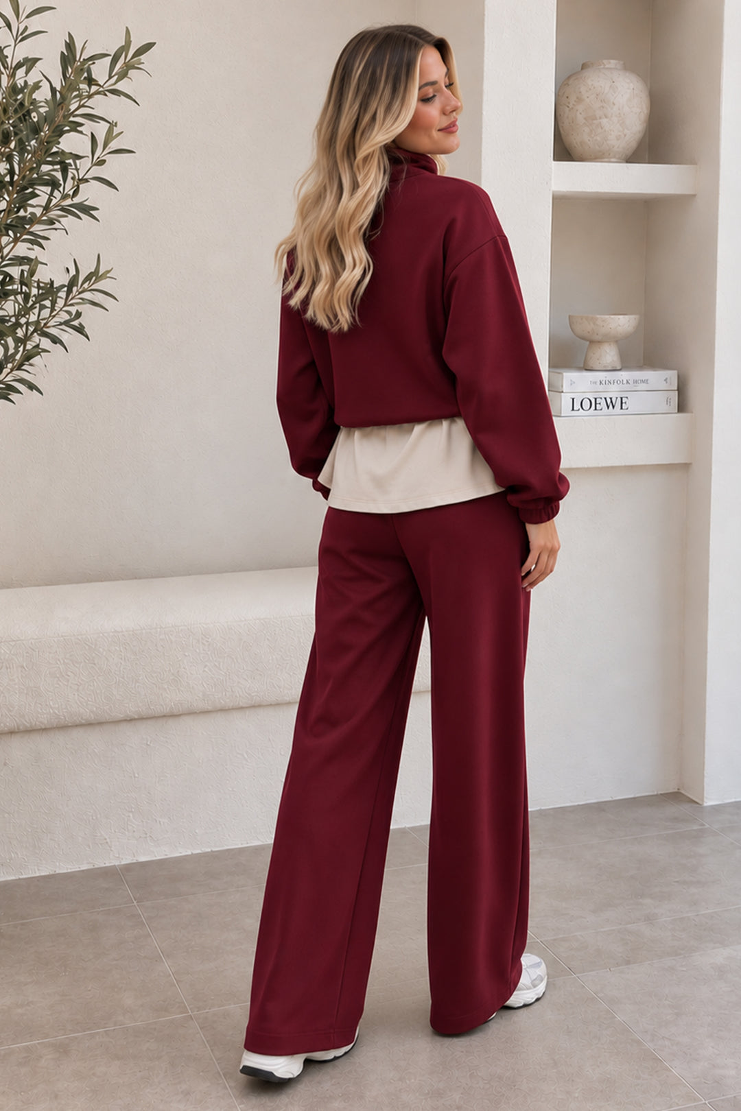 BNG Women Garnili Spor İkili Takım A808 Bordo - Madera