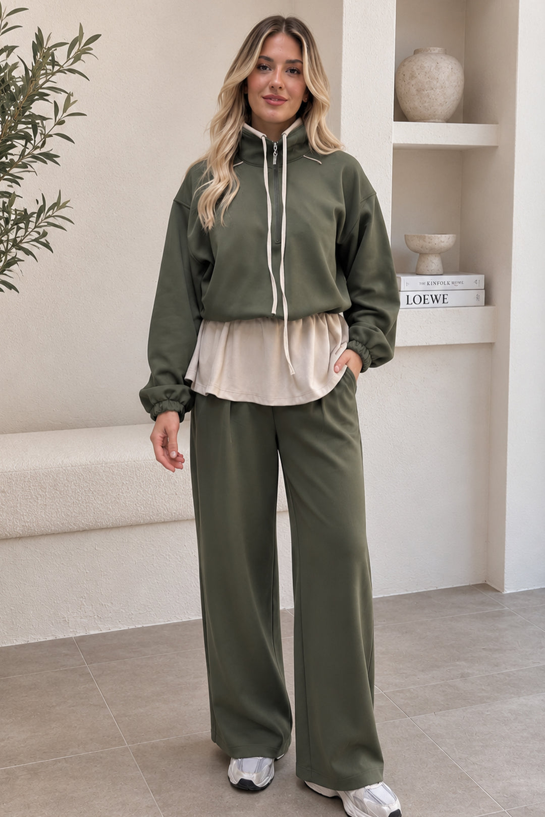 BNG Women Garnili Spor İkili Takım A808 Haki - Bountiful