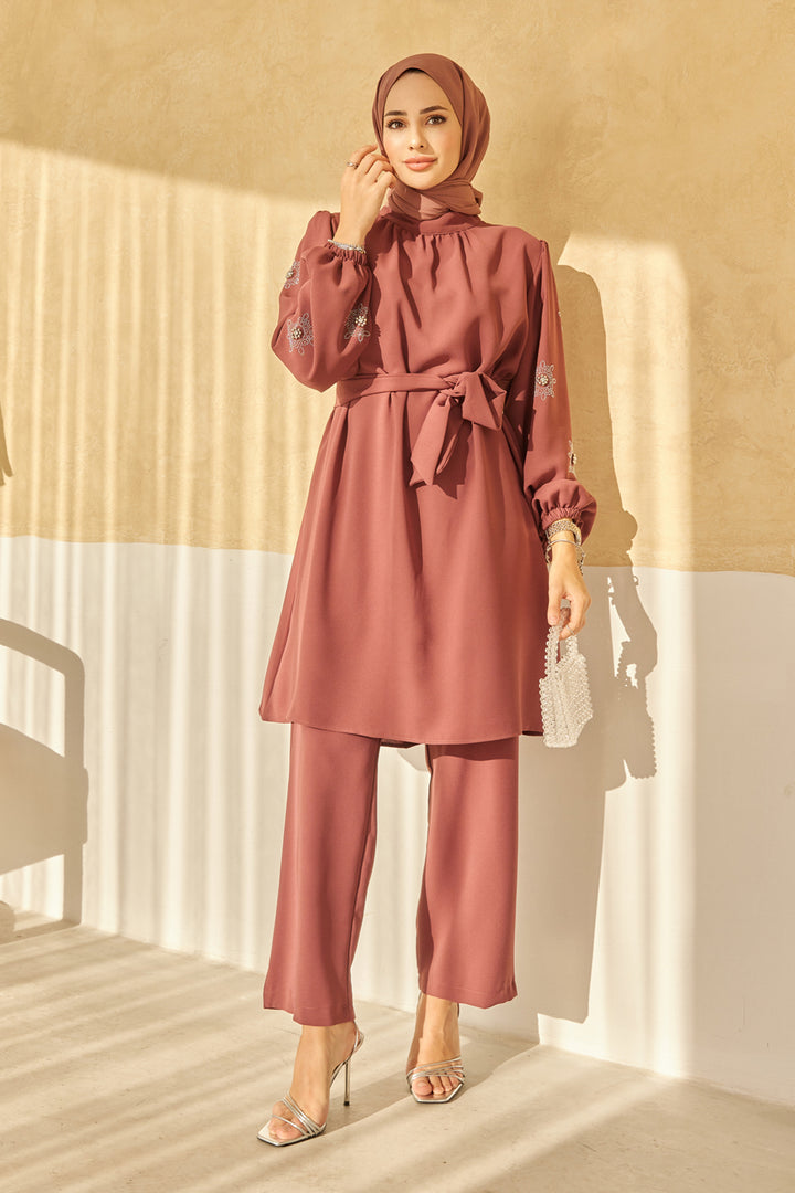 ZRF Women Mila Belted Set - Rose Pink - Toulouse