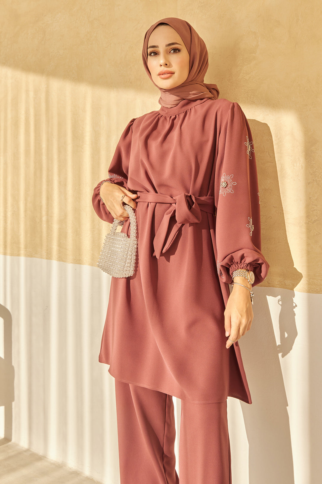 ZRF Women Mila Belted Set - Rose Pink - Toulouse