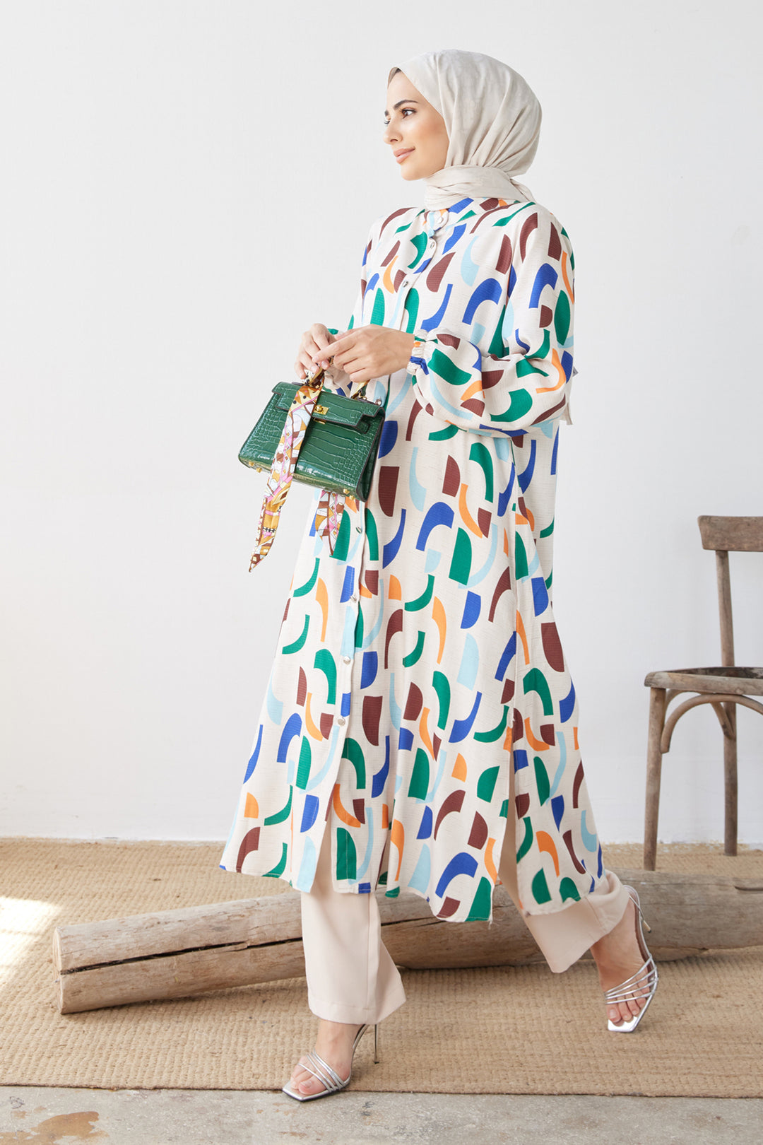 ZRF Women Patterned Tunic Pants Set - Emerald - La Línea de la Concepción