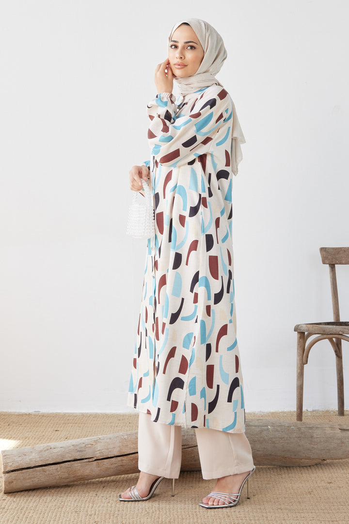 طقم بنطلون تونيك نسائي منقوش من ZRF - نيلي - ساراتوجا سبرينجس