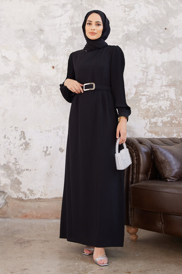 ZRF Women Puffy Sleeve Dress - Black - Tlacotepec