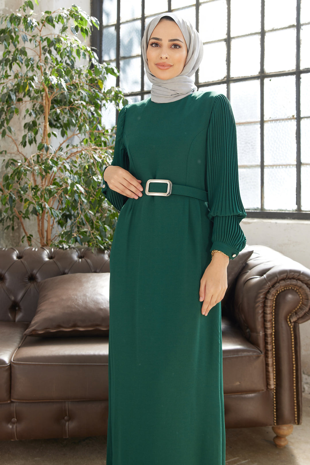 ZRF Women Sleeved Pile Dress - Emerald - Issaquah