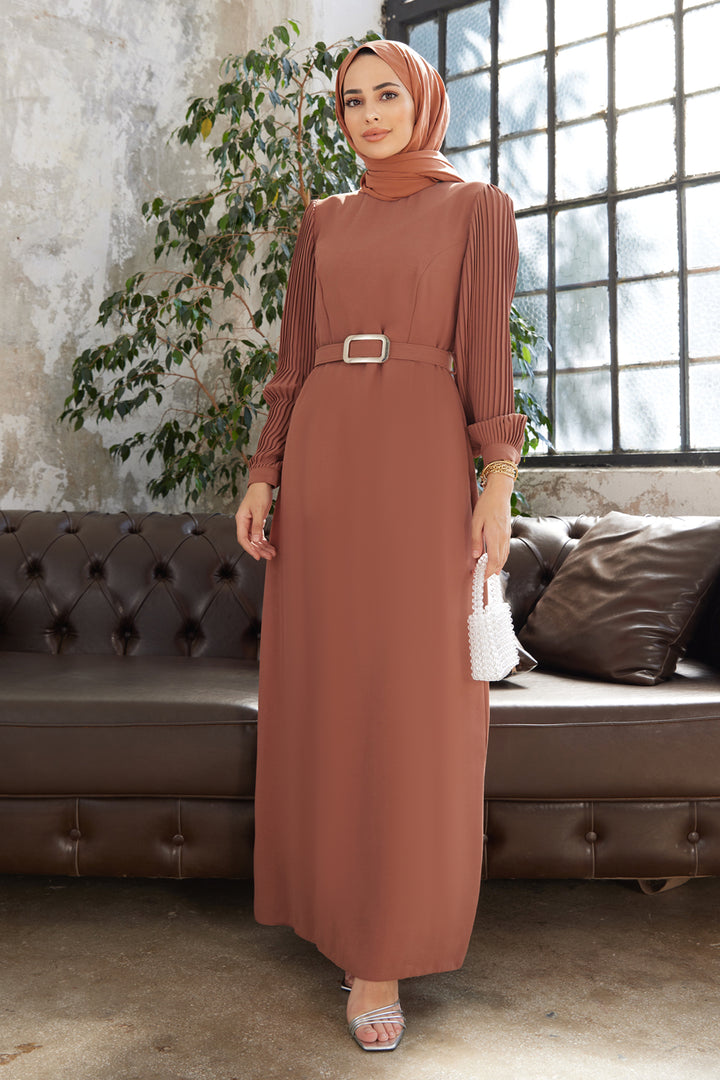 ZRF Women Sleeve Puffy Dress - Camel - Glasgow