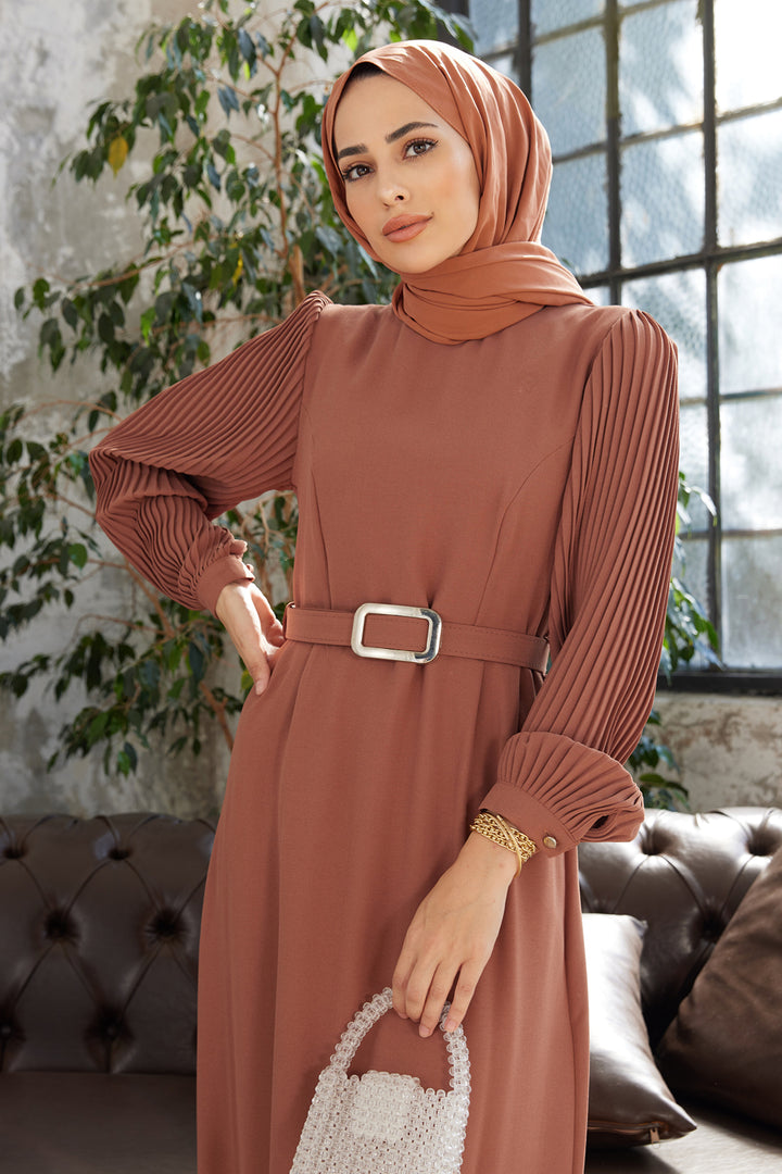 ZRF Women Sleeve Puffy Dress - Camel - Glasgow