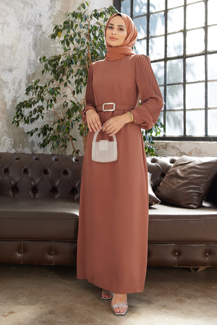 ZRF Women Sleeve Puffy Dress - Camel - Glasgow