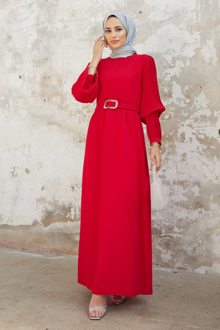 ZRF Women Puffy Sleeve Dress - Red - Wildwood