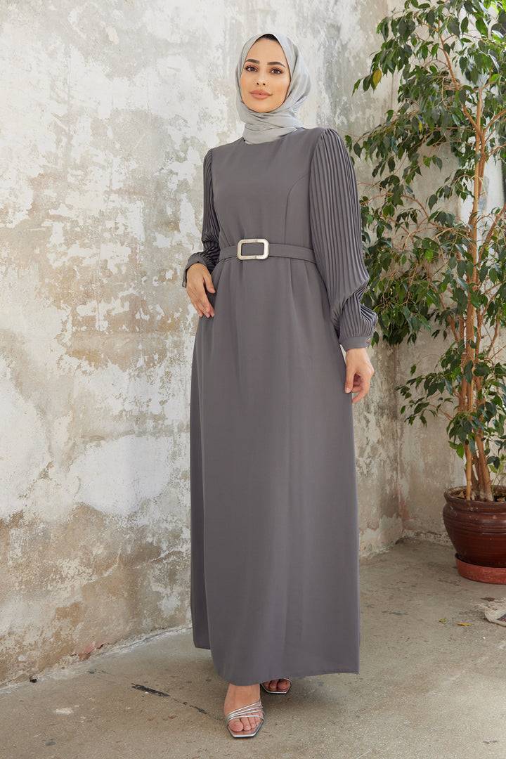 ZRF Women Sleeve Puffy Dress - Gray - Drogheda