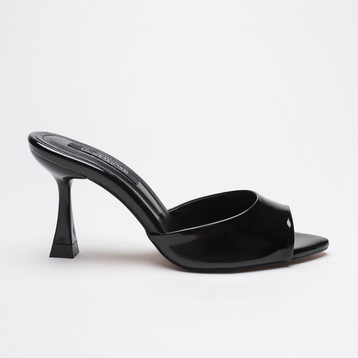 DSM Avisa Black Patent Leather High Heel Women's Slippers - Kropyvnytskyi