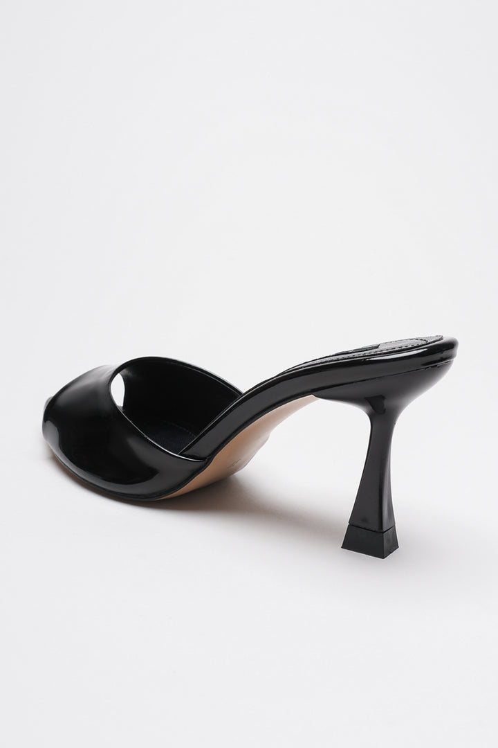 DSM Avisa Black Patent Leather High Heel Women's Slippers - Kropyvnytskyi