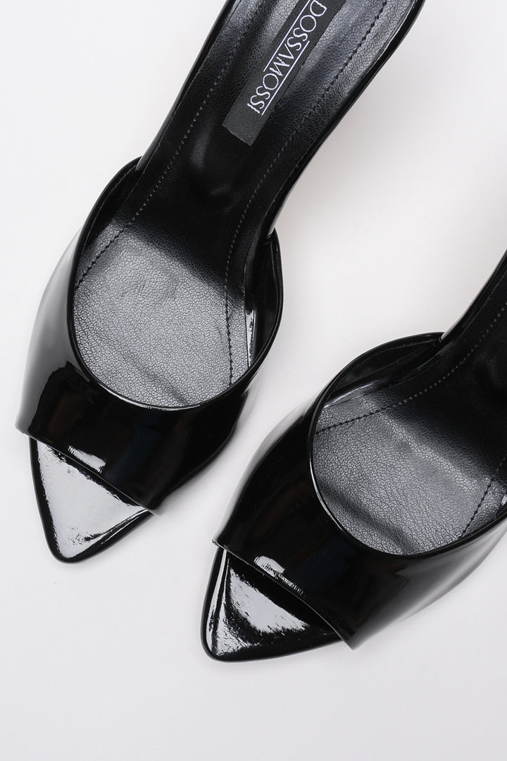 DSM Avisa Black Patent Leather High Heel Women's Slippers - Kropyvnytskyi