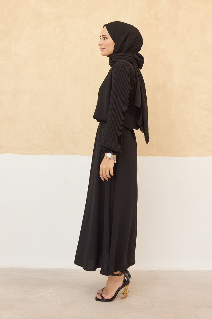 ZRF Women Sleeveless Skirt Tunic Set with Ruffled Sleeves - Black - Verviers