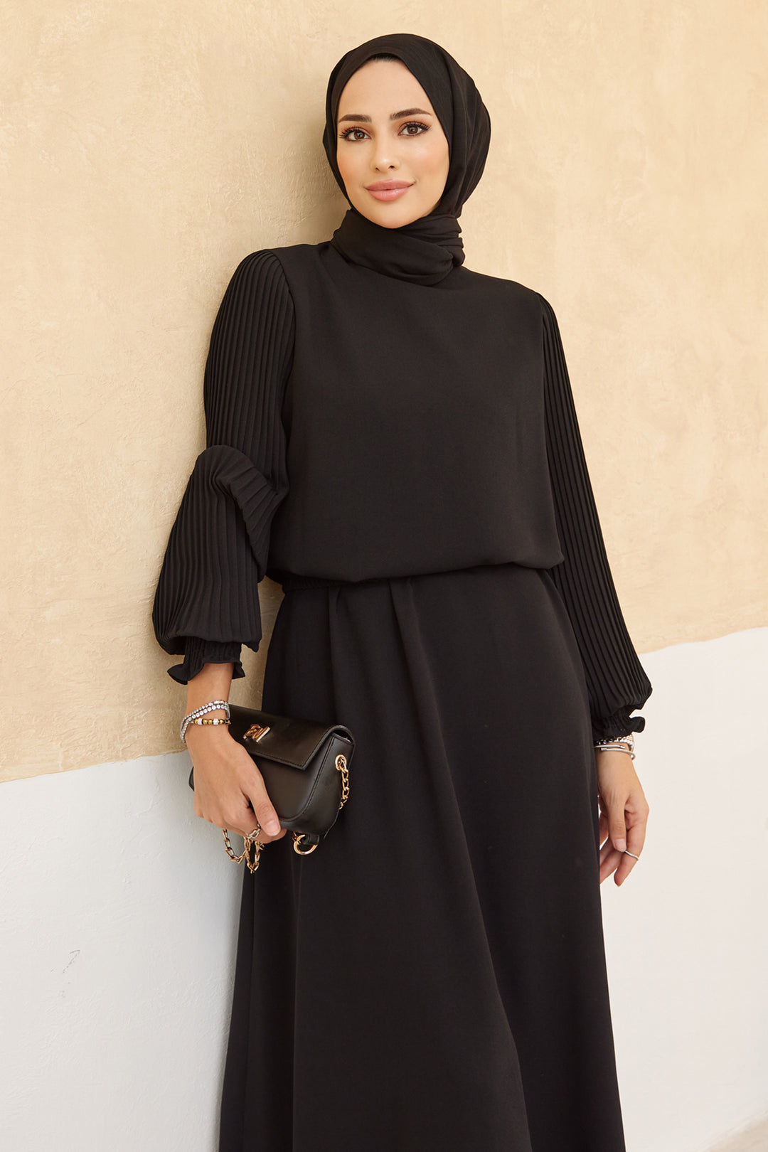 ZRF Women Sleeveless Skirt Tunic Set with Ruffled Sleeves - Black - Verviers