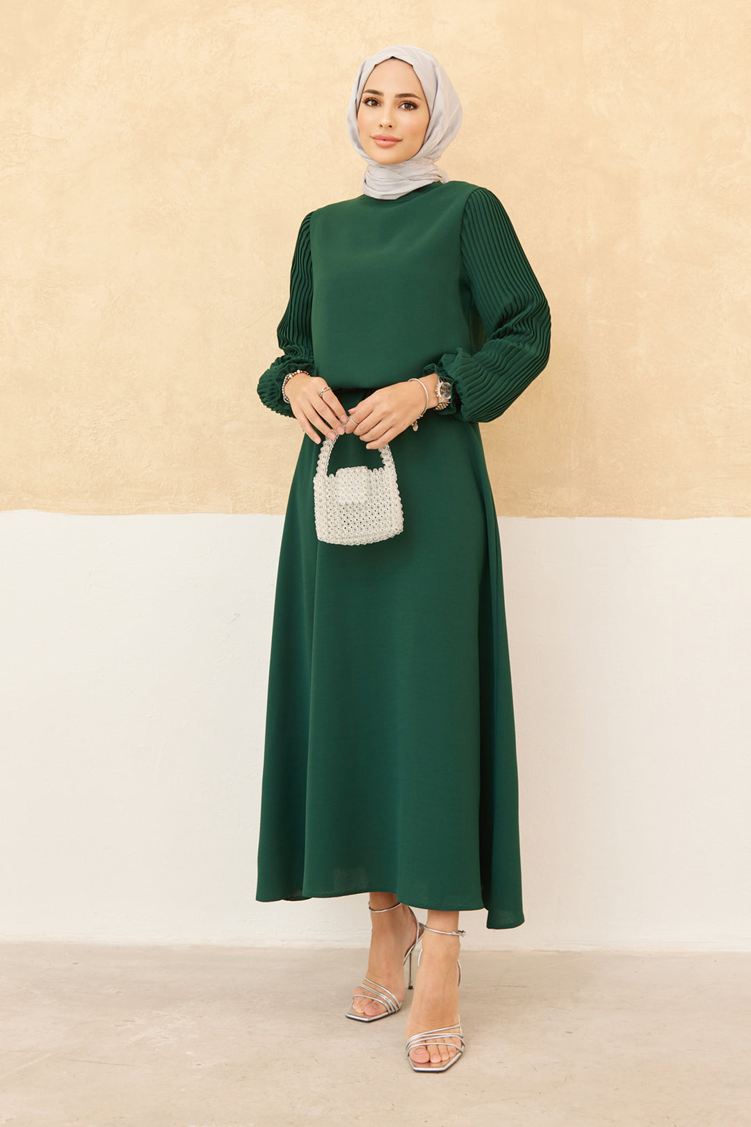 ZRF Women Sleeves Puffy Skirt Tunic Set - Emerald - Franklin