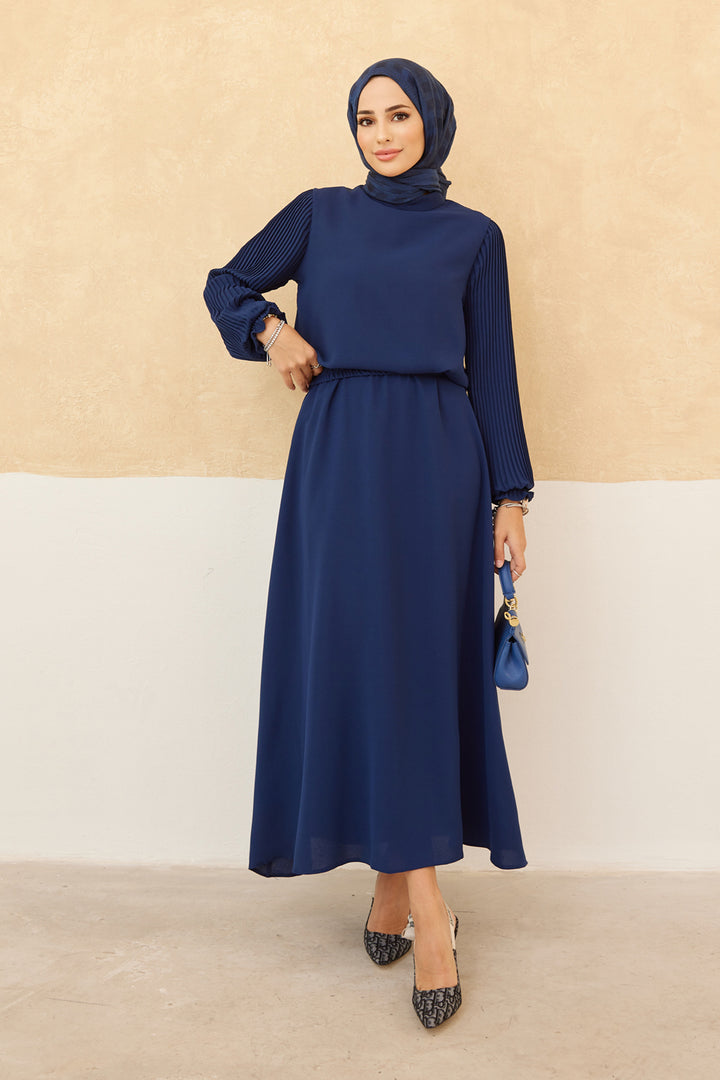 ZRF Women Sleeveless Skirt Tunic Set with Ruffled Sleeves - Indigo - Viareggio