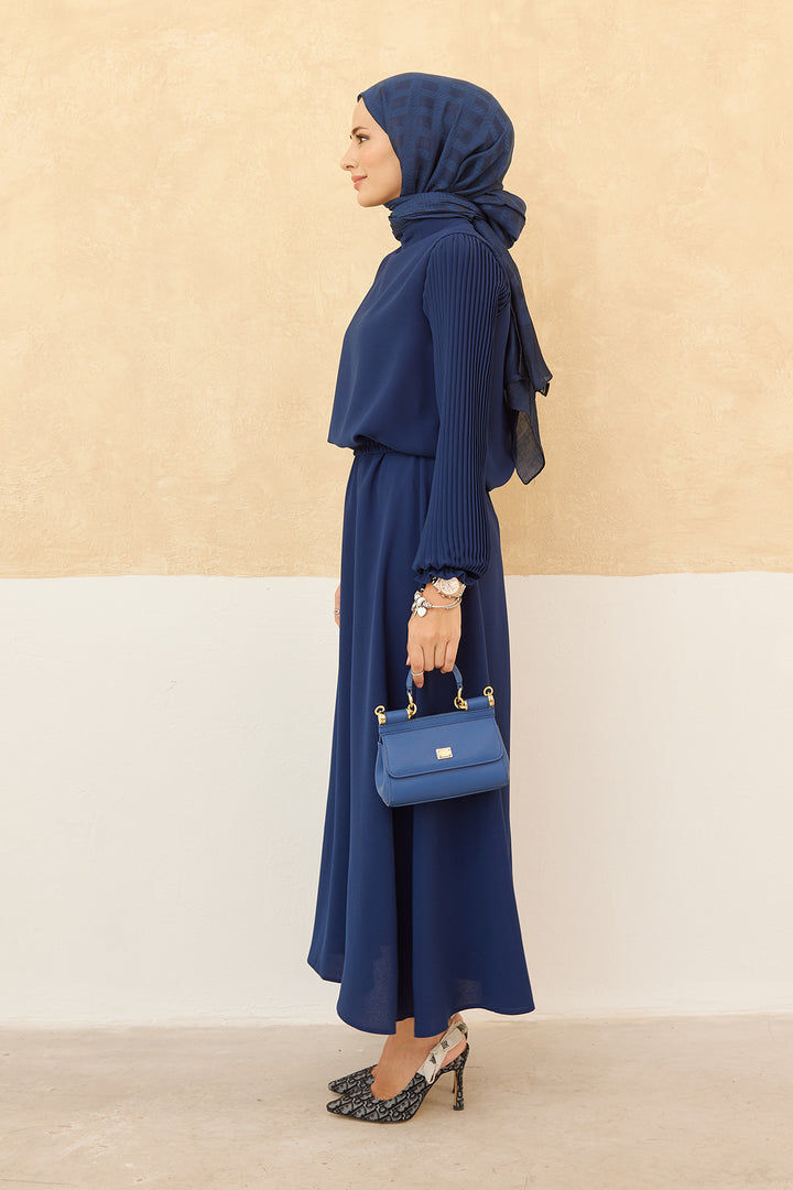ZRF Women Sleeveless Skirt Tunic Set with Ruffled Sleeves - Indigo - Viareggio