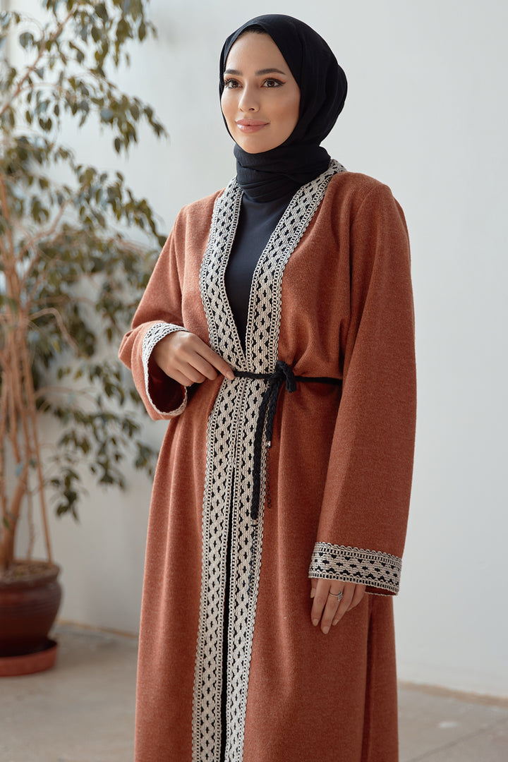 ZRF Women Lace-Up Knit Kimono - Camel - Alchevsk