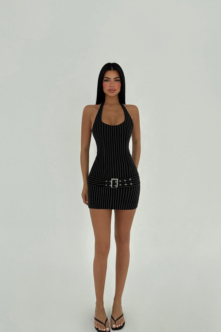 EYY Women Black Belt Joa Mini Belt Detail Dress - Nuremberg