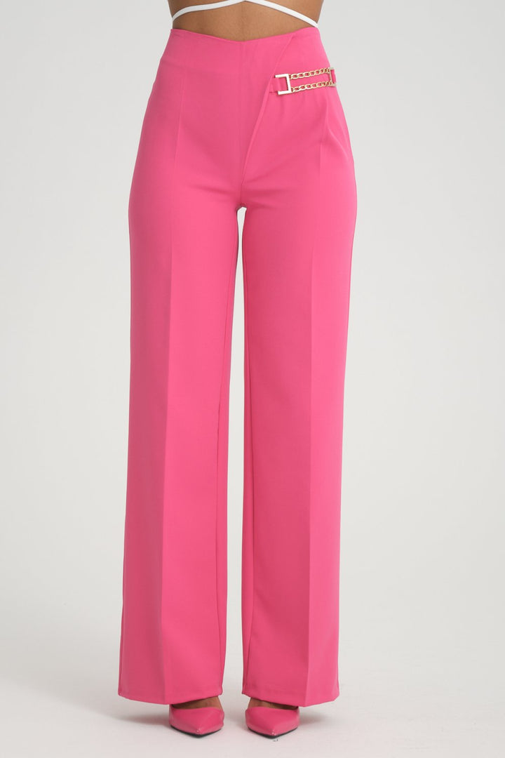 NDL Women Side Chain Wide Leg Pants Fuchsia - Burnsville