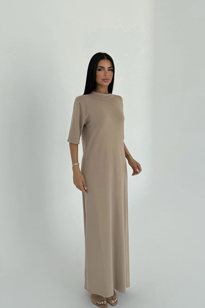 EYY Women Beige Roland Long Dress - Troy