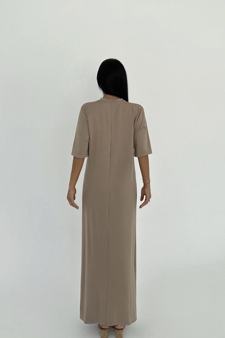EYY Women Beige Roland Long Dress - Troy