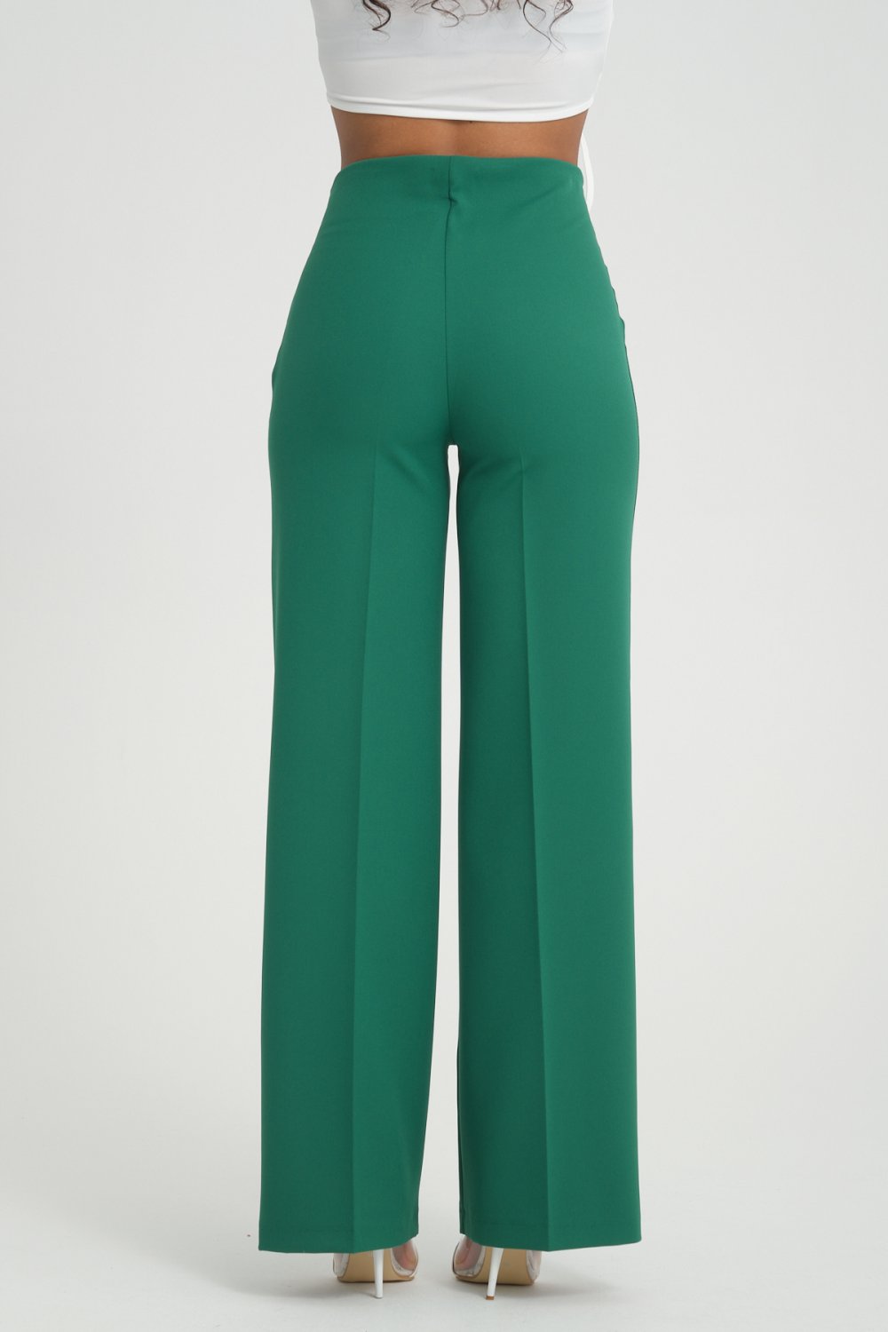 NDL Women Side Chain Wide Leg Pants Green - Pessac