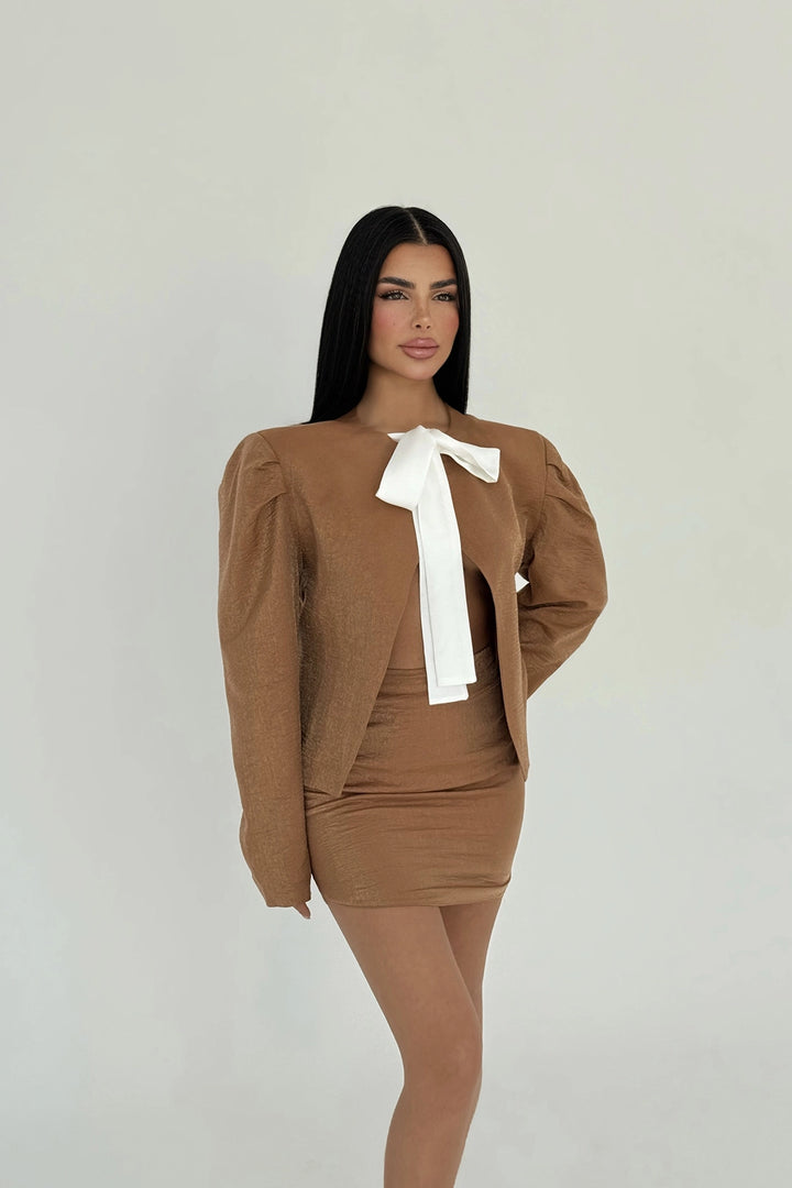 EYY Women Brown Skirt Suit - San Fernando