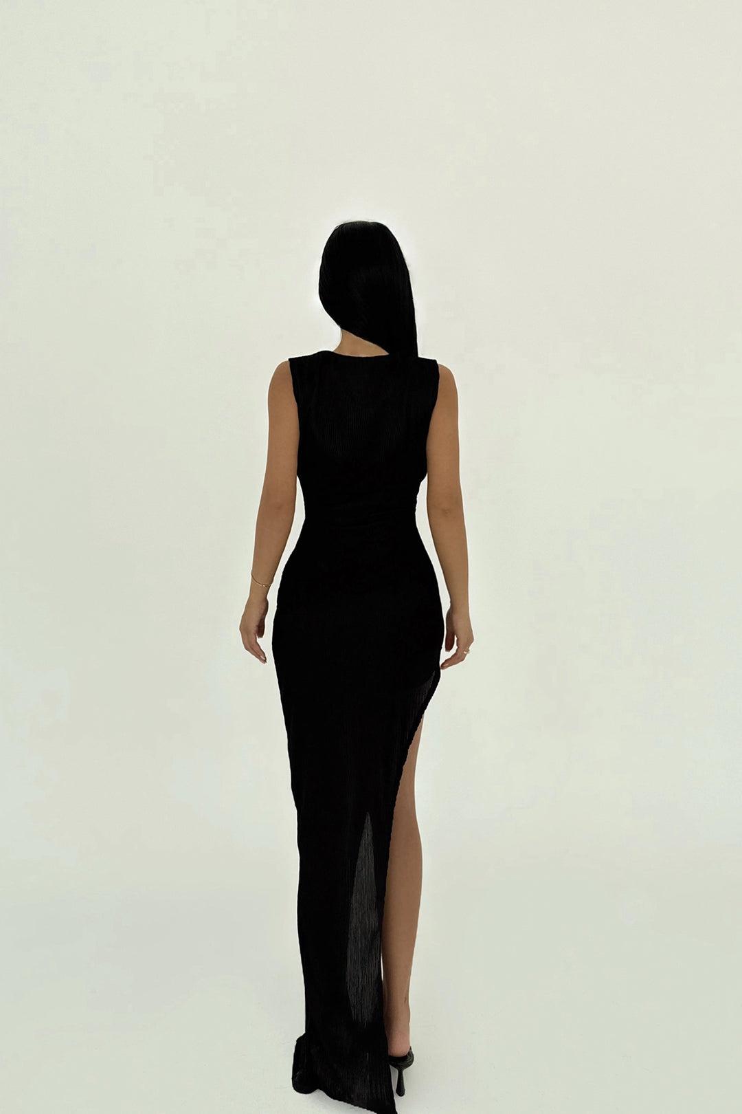 EYY Women Black Deep Slit Long Dress - Oakville