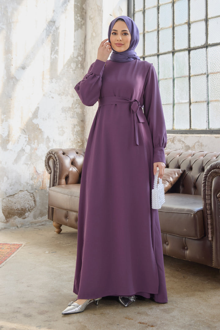 فستان نسائي من الكريب المغطى من ZRF - أرجواني - إيست لانسينغ