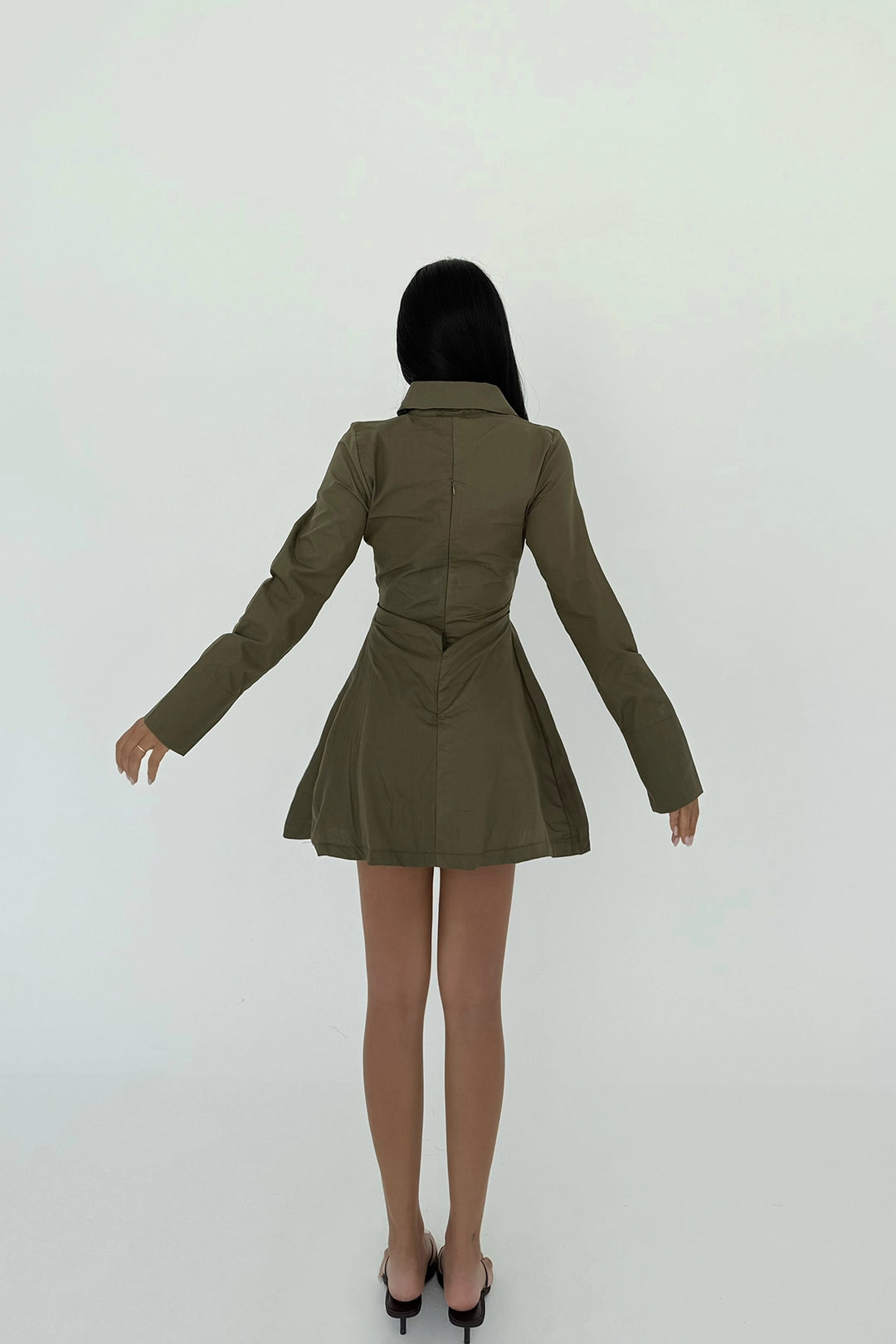 EYY Women Khaki Herda Flared Dress - Mansfield