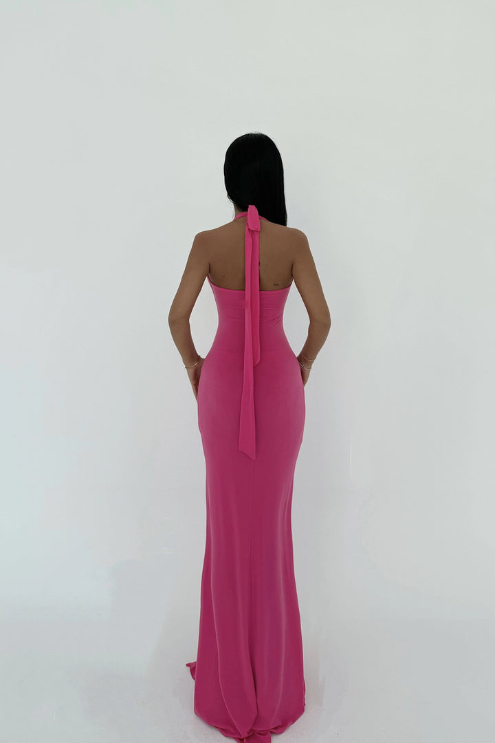 EYY Women Fuhsia Arka Detaylı Uzun Elbise - Dagenham