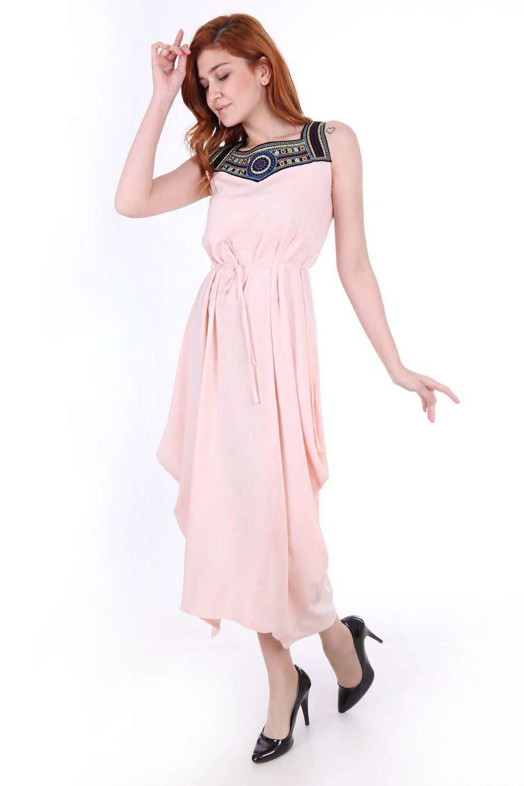 BGD Women Embroidered Dress - Powder - Avondale