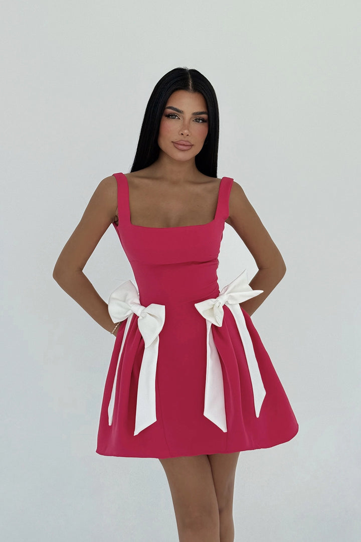 EYY Women Fuchsia Nellie Bow Detail Mini Dress - Drohobych
