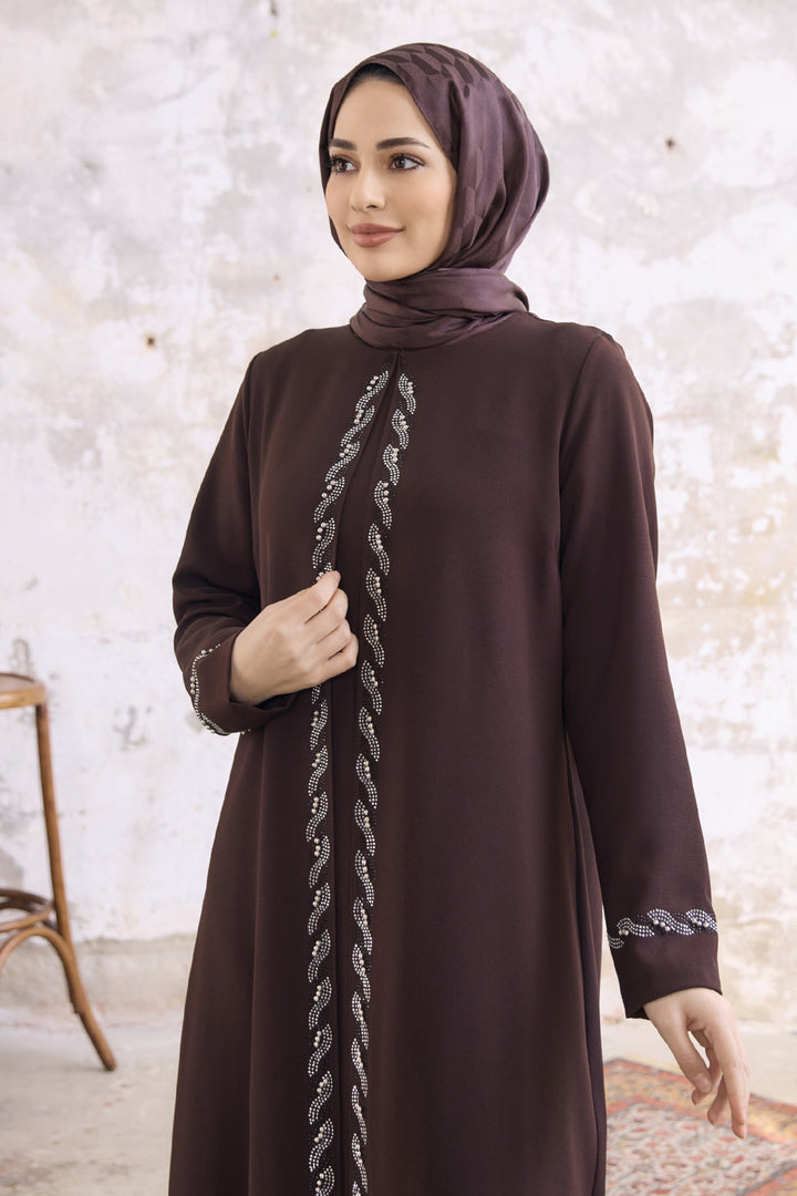 فستان سهرة ZRF نسائي لارا مقاس كبير - بني - بولزانو