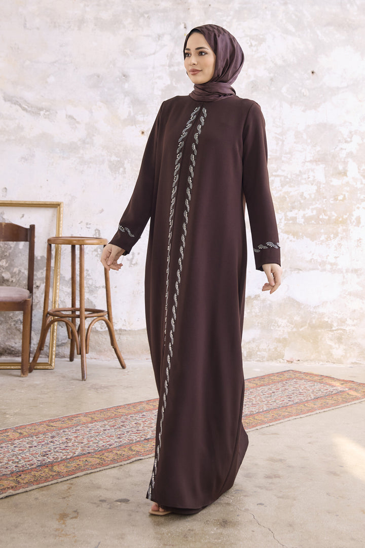 فستان سهرة ZRF نسائي لارا مقاس كبير - بني - بولزانو