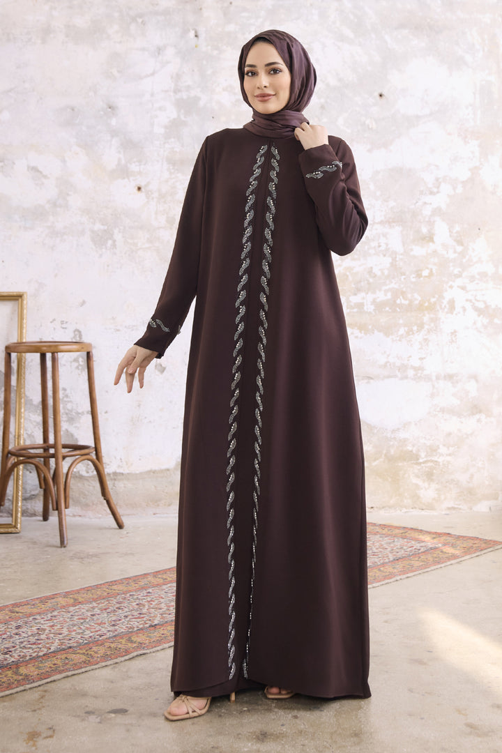 فستان سهرة ZRF نسائي لارا مقاس كبير - بني - بولزانو