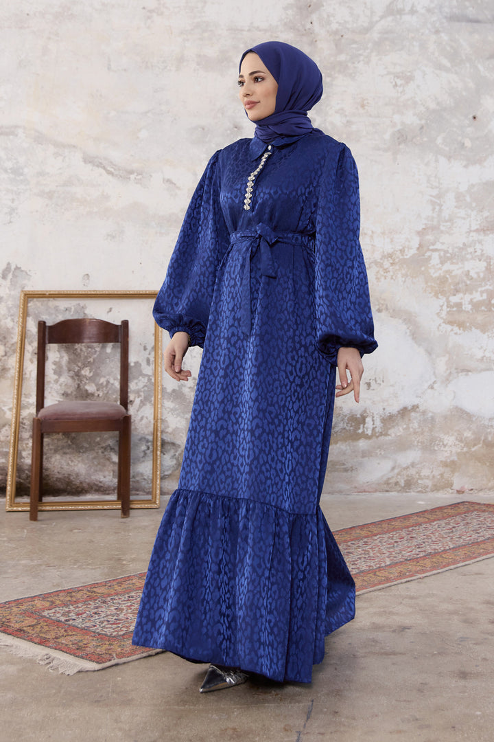 ZRF Women Liya Stone Embellished Jacquard Dress - Indigo - Collierville