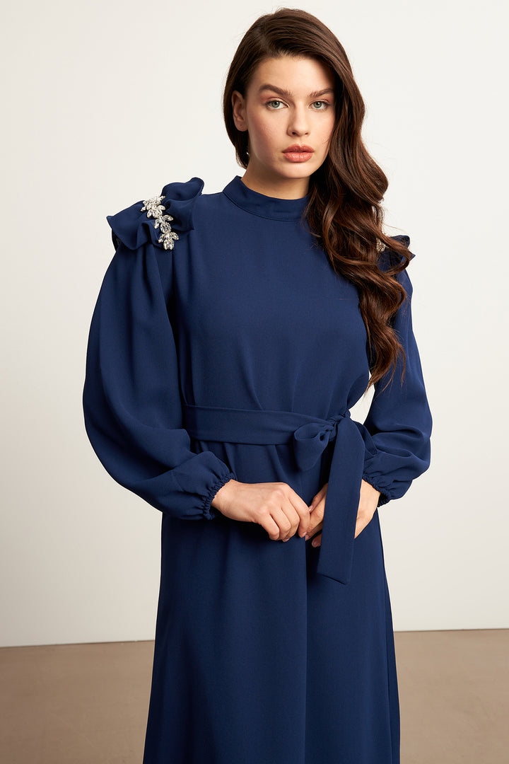 ZRF Women Layla Accessorized Dress - Indigo - San Juan Cancuc