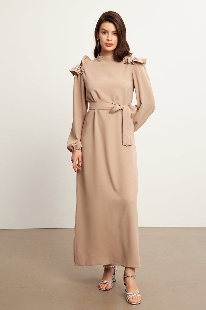 ZRF Women Layla Accessorized Dress - Mink - Popeşti-Leordeni
