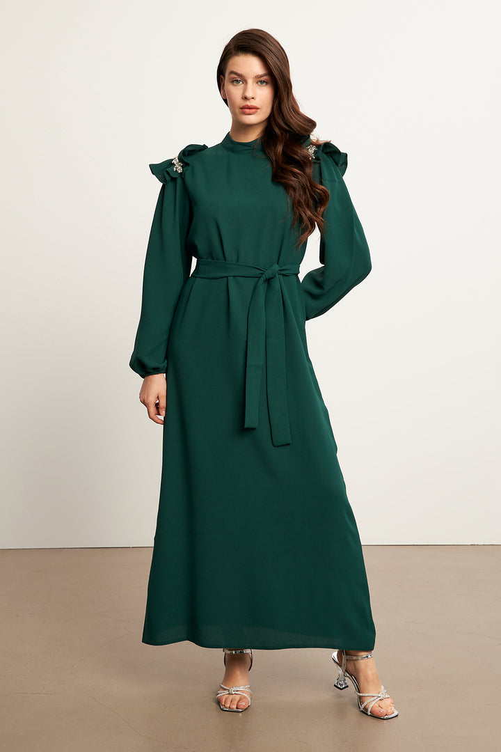 ZRF Women Layla Accessorized Dress - Emerald - Marsala