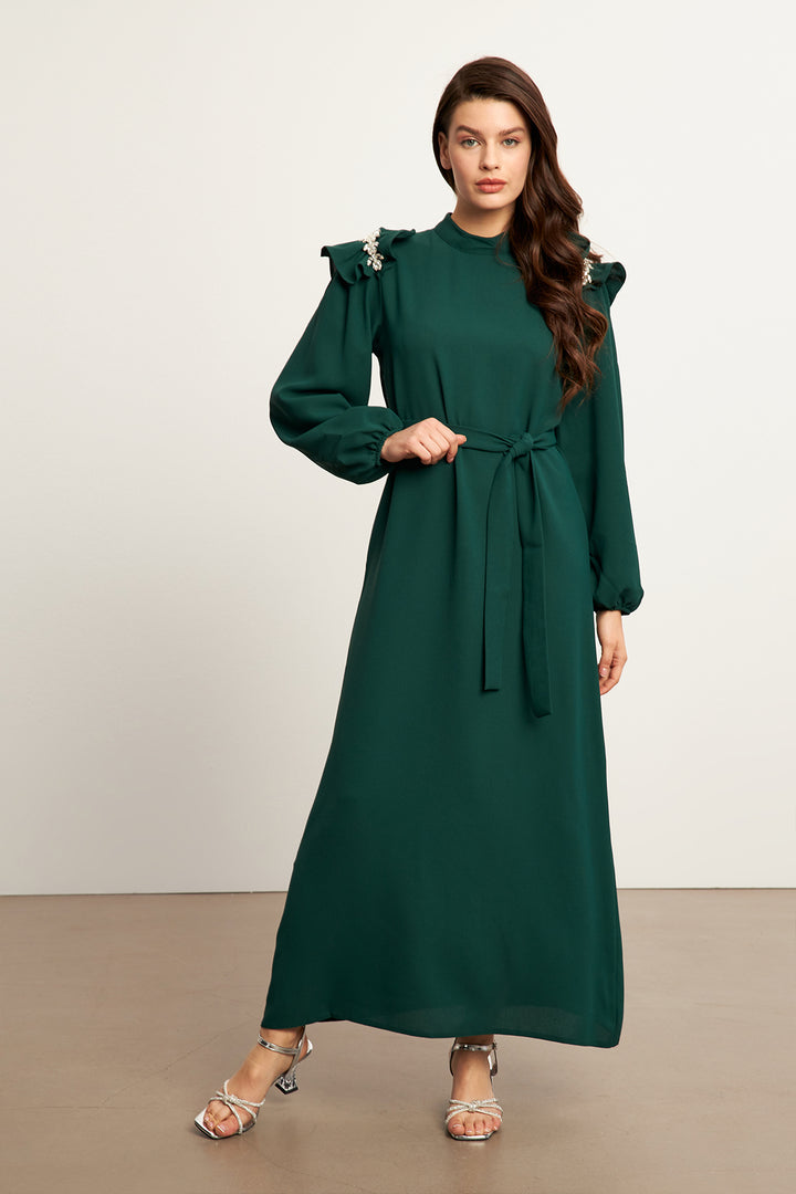 ZRF Women Layla Accessorized Dress - Emerald - Marsala