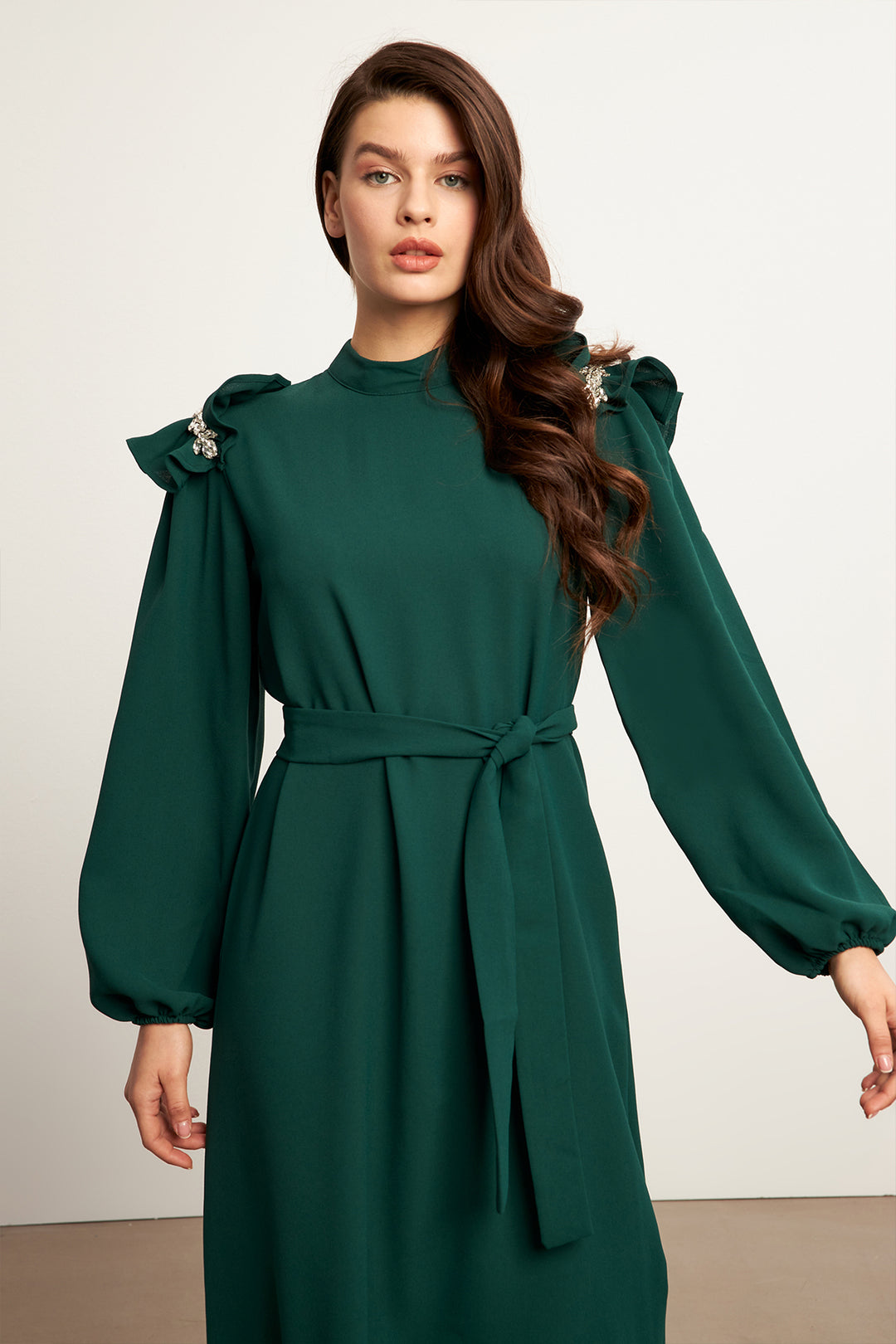 ZRF Women Layla Accessorized Dress - Emerald - Marsala