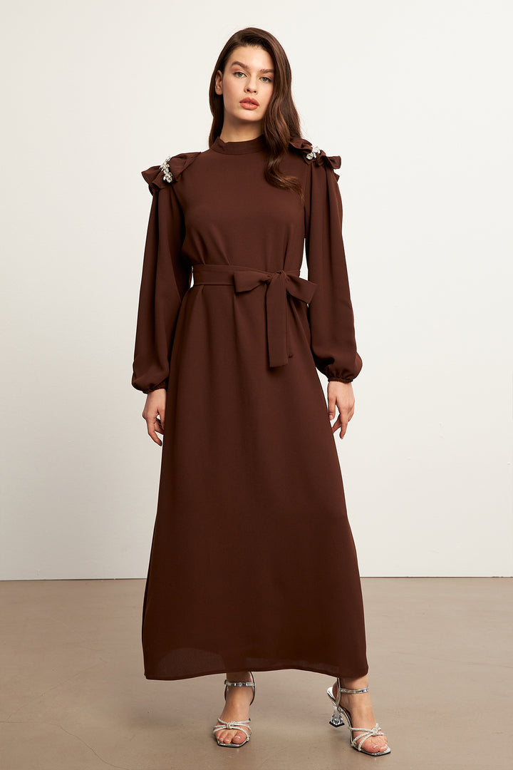 ZRF Women Layla Accessorized Dress - Brown - New Bedford