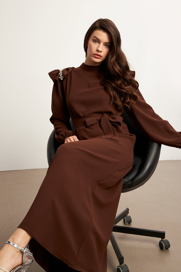ZRF Women Layla Accessorized Dress - Brown - New Bedford