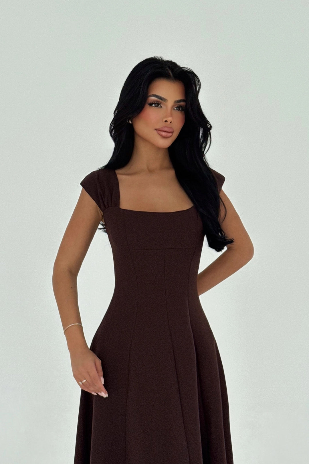 EYY Women Kahverengi Askılı Uzun Elbise - Ellicott City