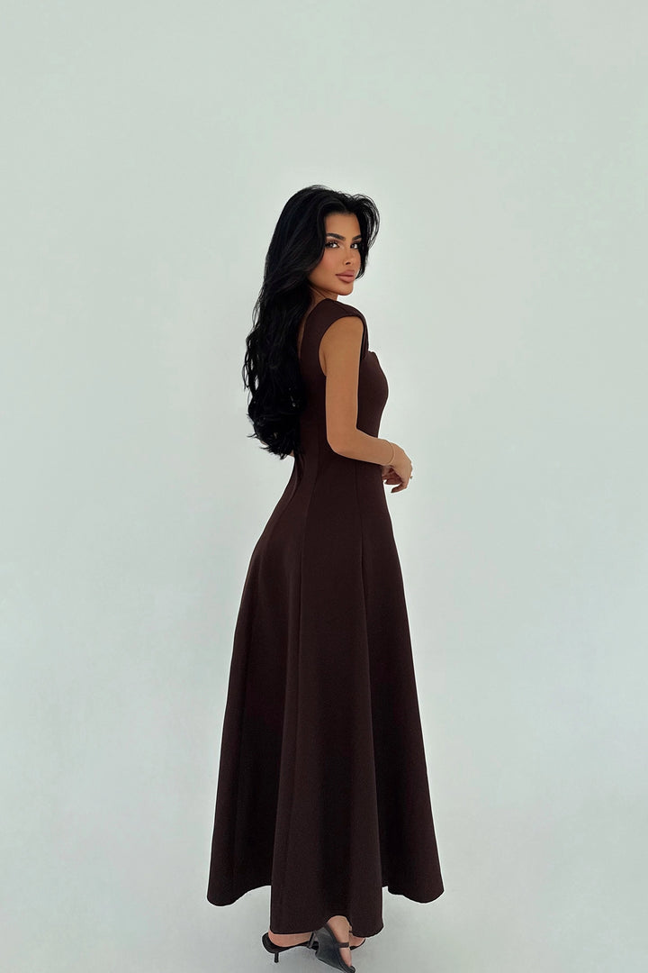 EYY Women Kahverengi Askılı Uzun Elbise - Ellicott City