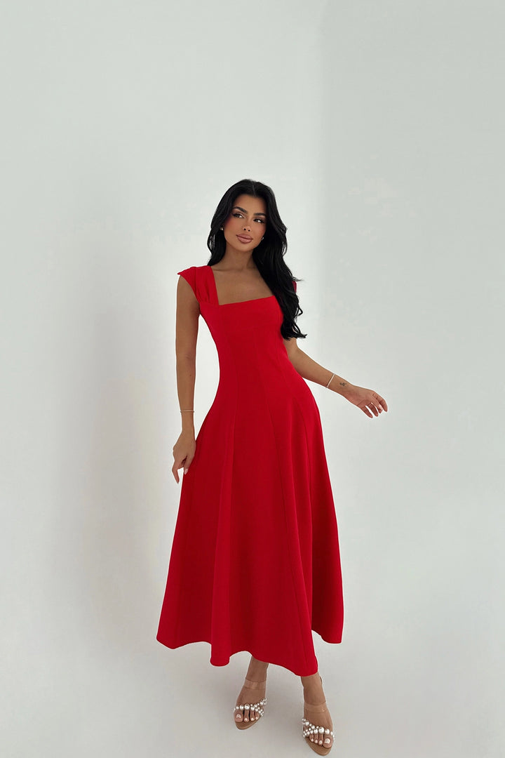 EYY Women Kırmızı Askılı Uzun Elbise - Chaïdári